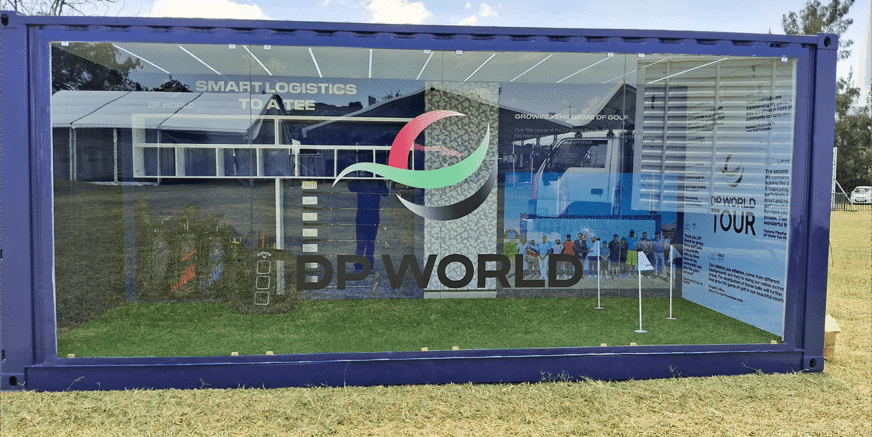Dp World Exhibition DP World exhibition showcasing smart logistics and golf growth.