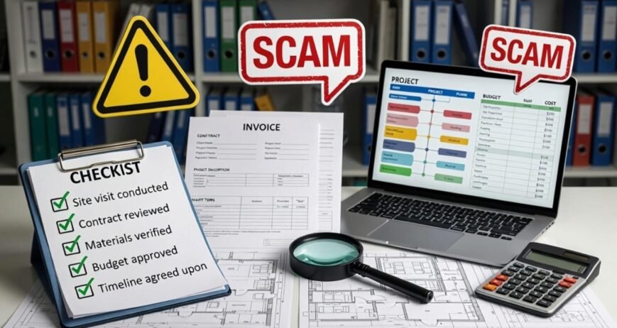 Project Management Checklist Checklist and project documents warning about scams.