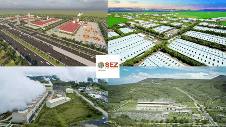 Sez Authority Industrial Zone Images Overview of industrial zones featuring warehouses and power plants.