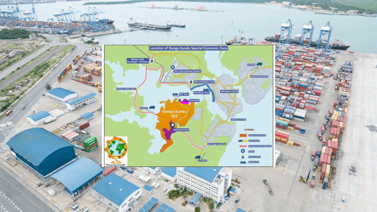 Dongo Kundu Special Economic Zone Aerial view of Dongo Kundu SEZ and its location map
