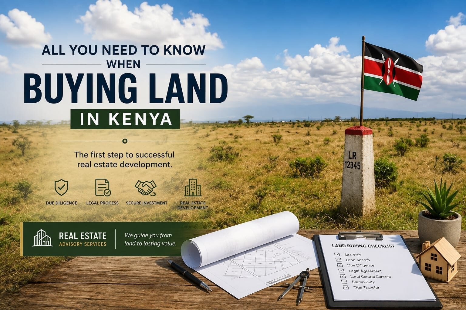 Guide for buying land in Kenya with checklist.