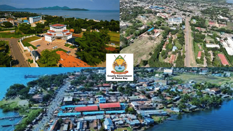 Homa Bay Overview Aerial view of Homa Bay, showing urban and lake areas.