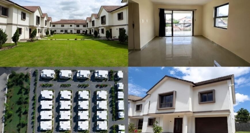 Modern Housing Complex Modern housing complex with green lawn and spacious interiors.