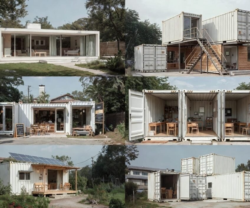 Innovative container homes showcasing modern architectural designs.
